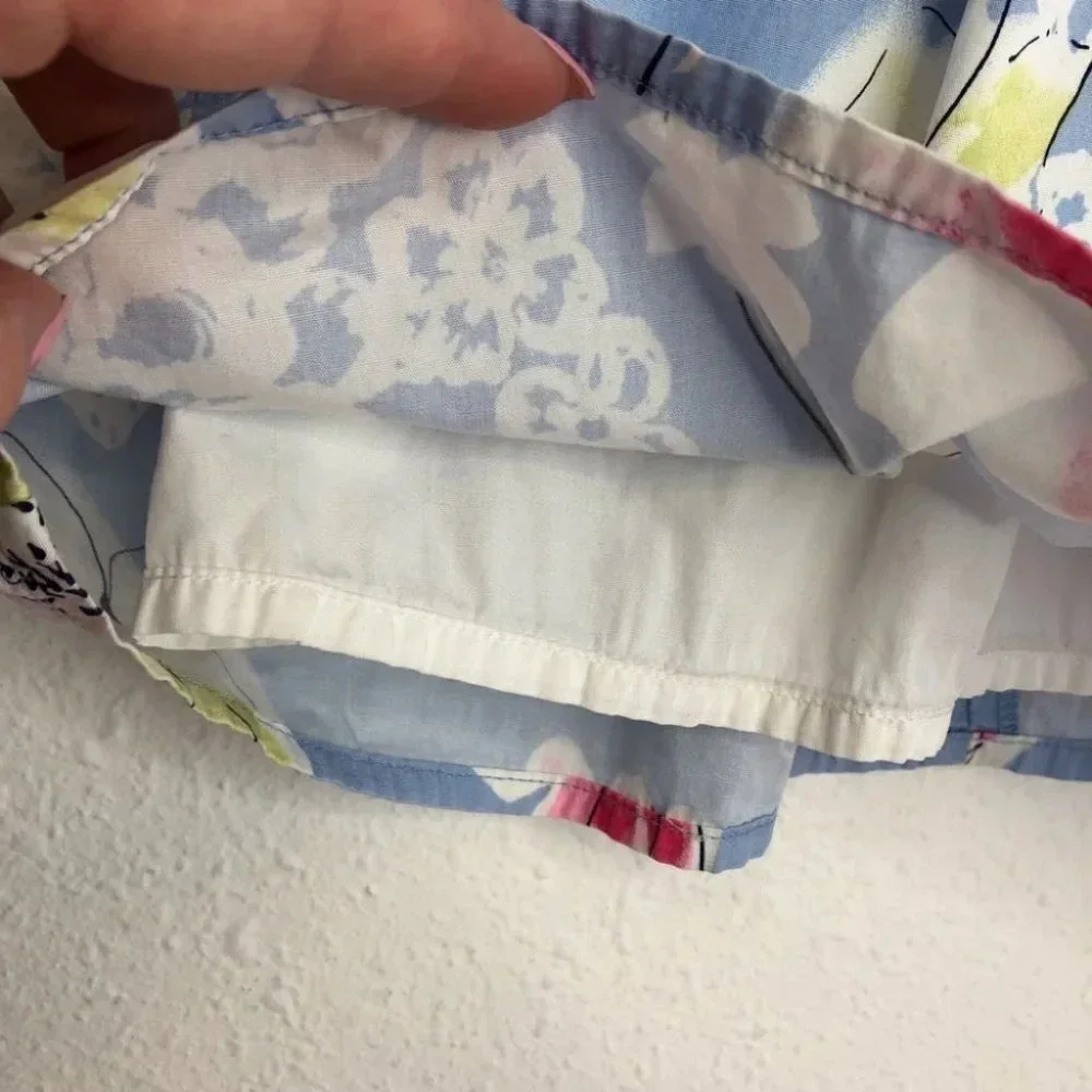 Hanna Andersson dress short sleeve blue floral‎ size 100cm or 4 years